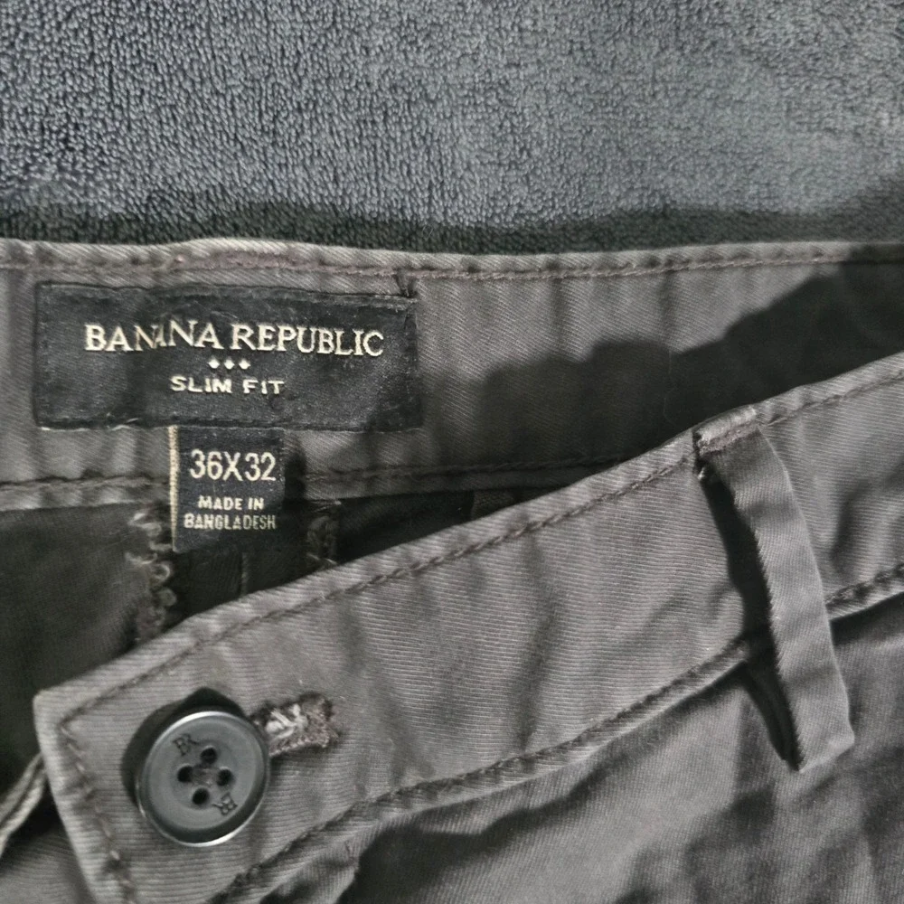 Banana Republic Slim‎ Fit Gray Chino Pants Mens Size 36x32 Casual